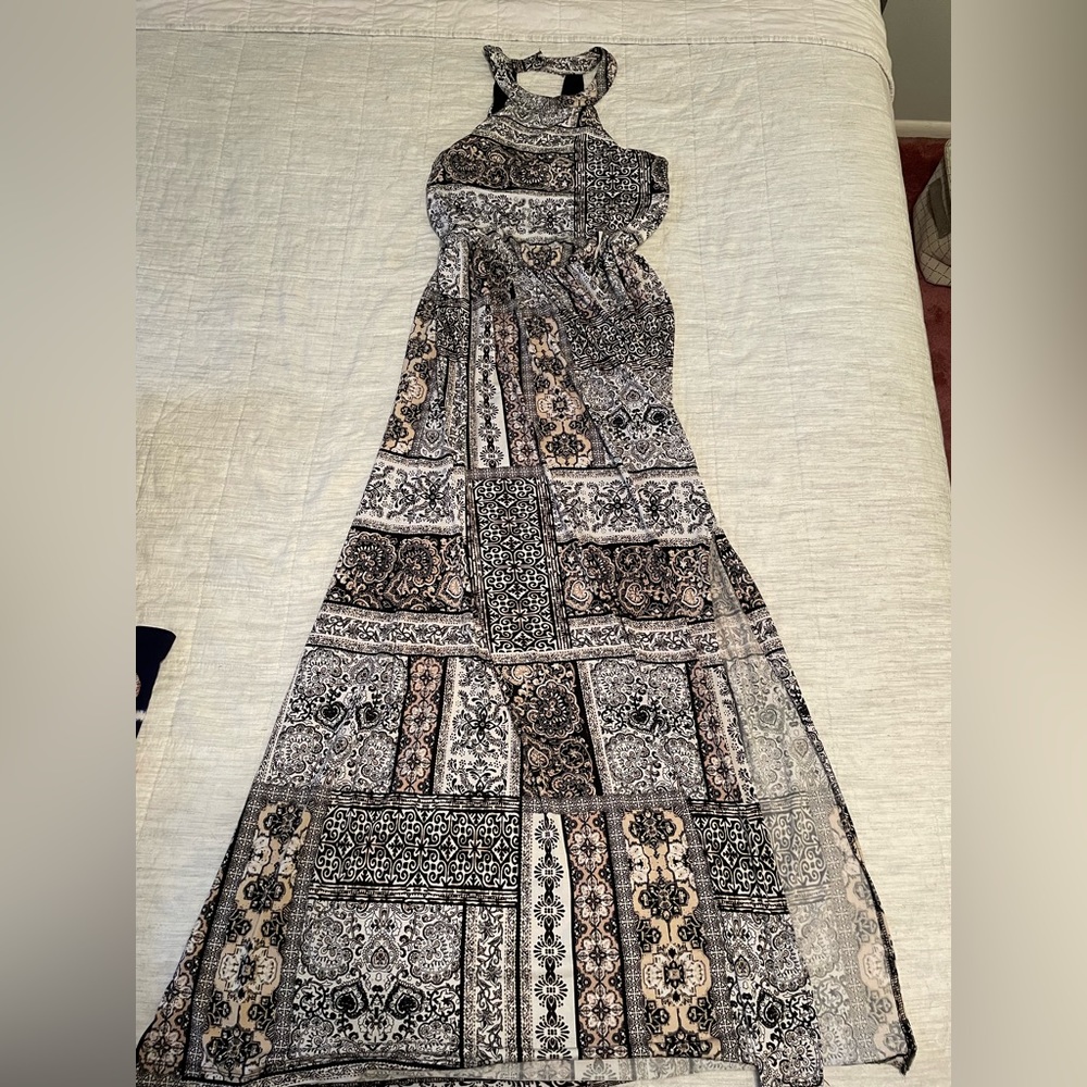 Maxi dress, worn once, high neck line